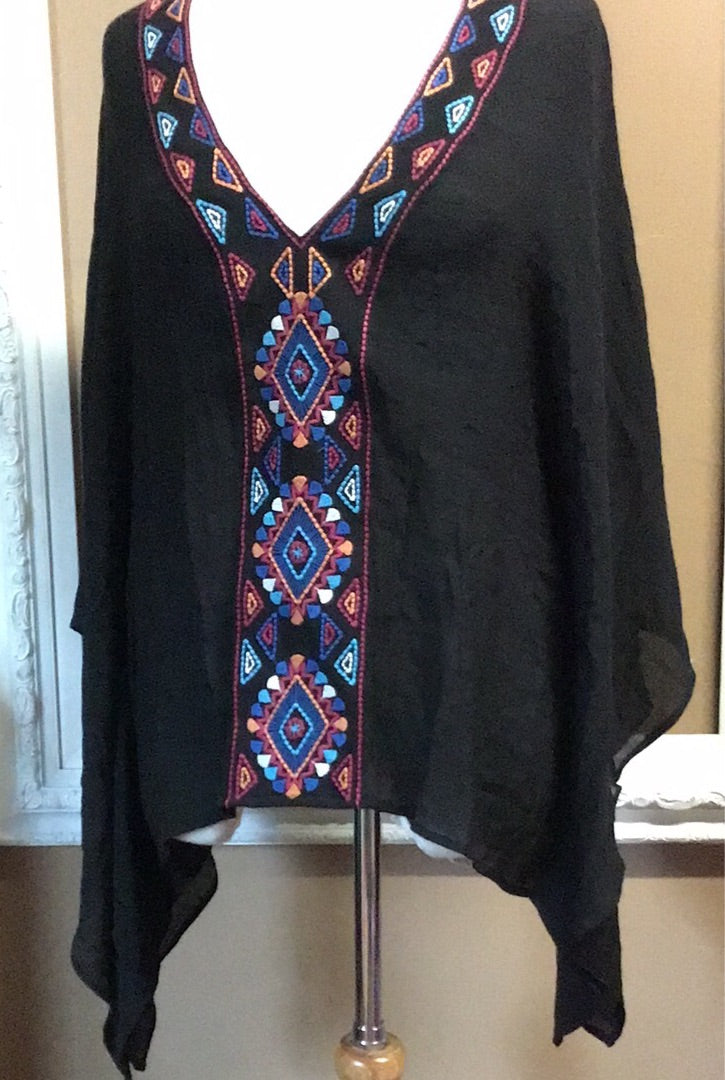 Black Embroidered Coverup